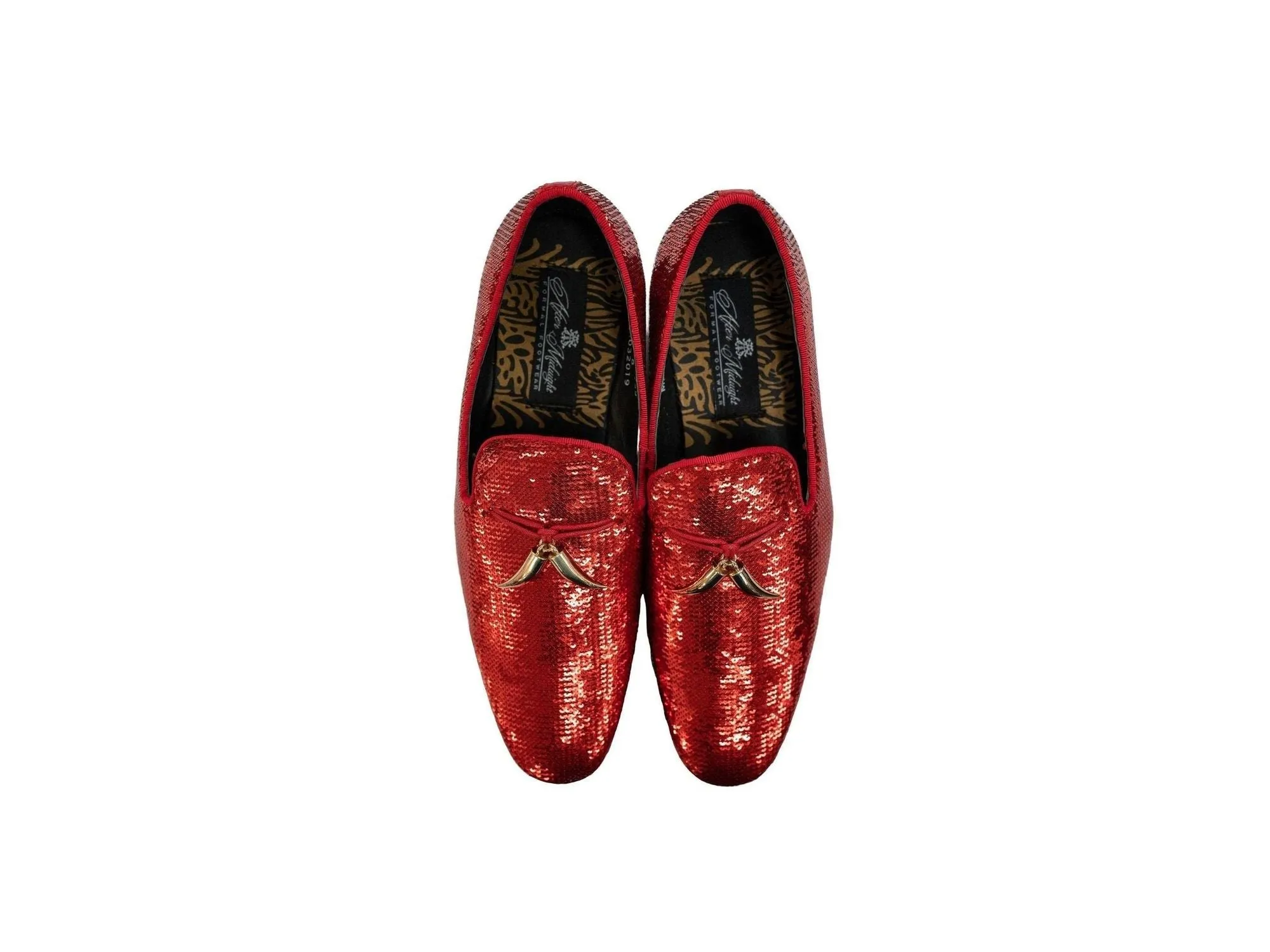 After Midnight Tassel Sequin Formal Loafer in Cherry