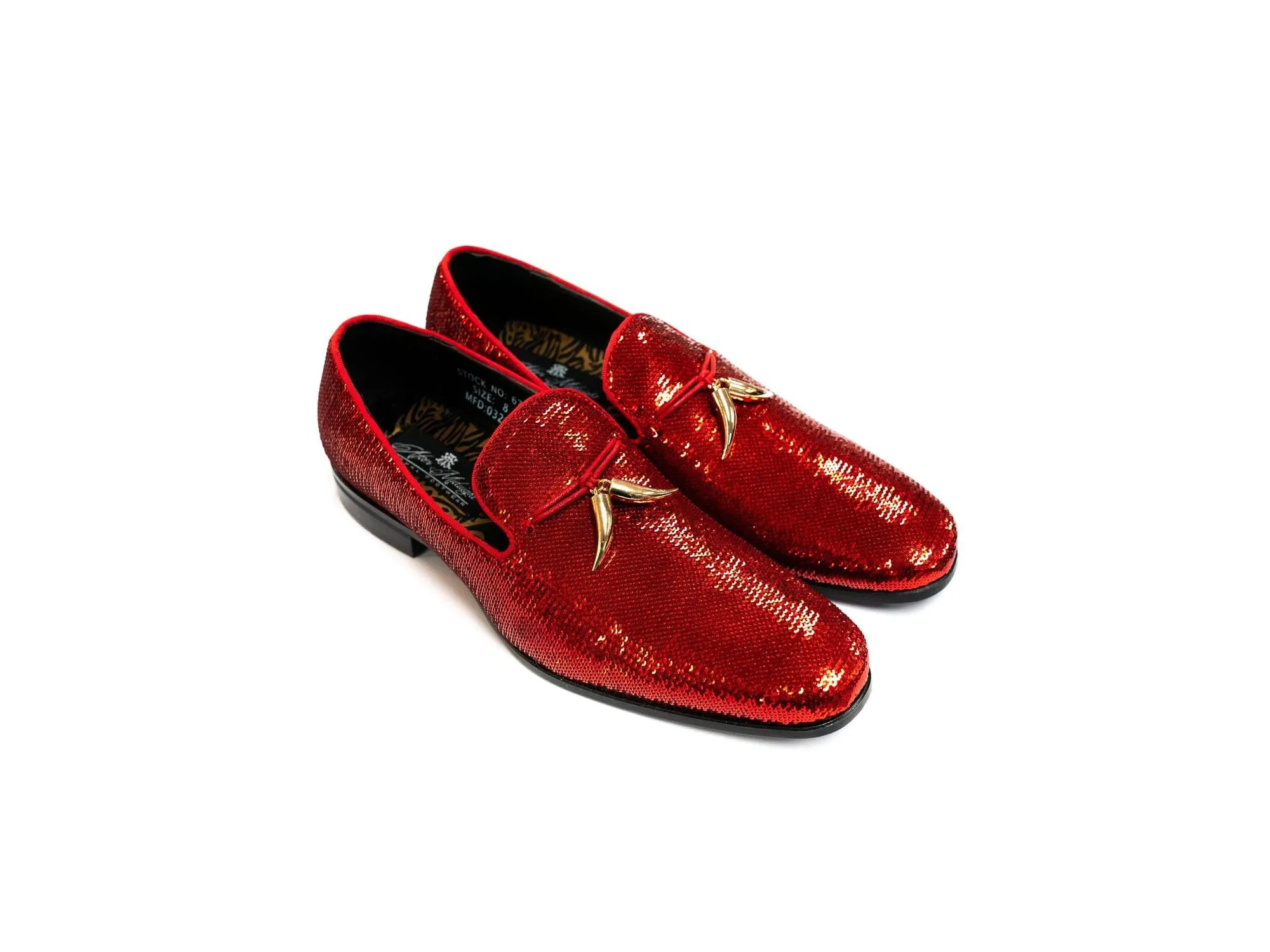 After Midnight Tassel Sequin Formal Loafer in Cherry