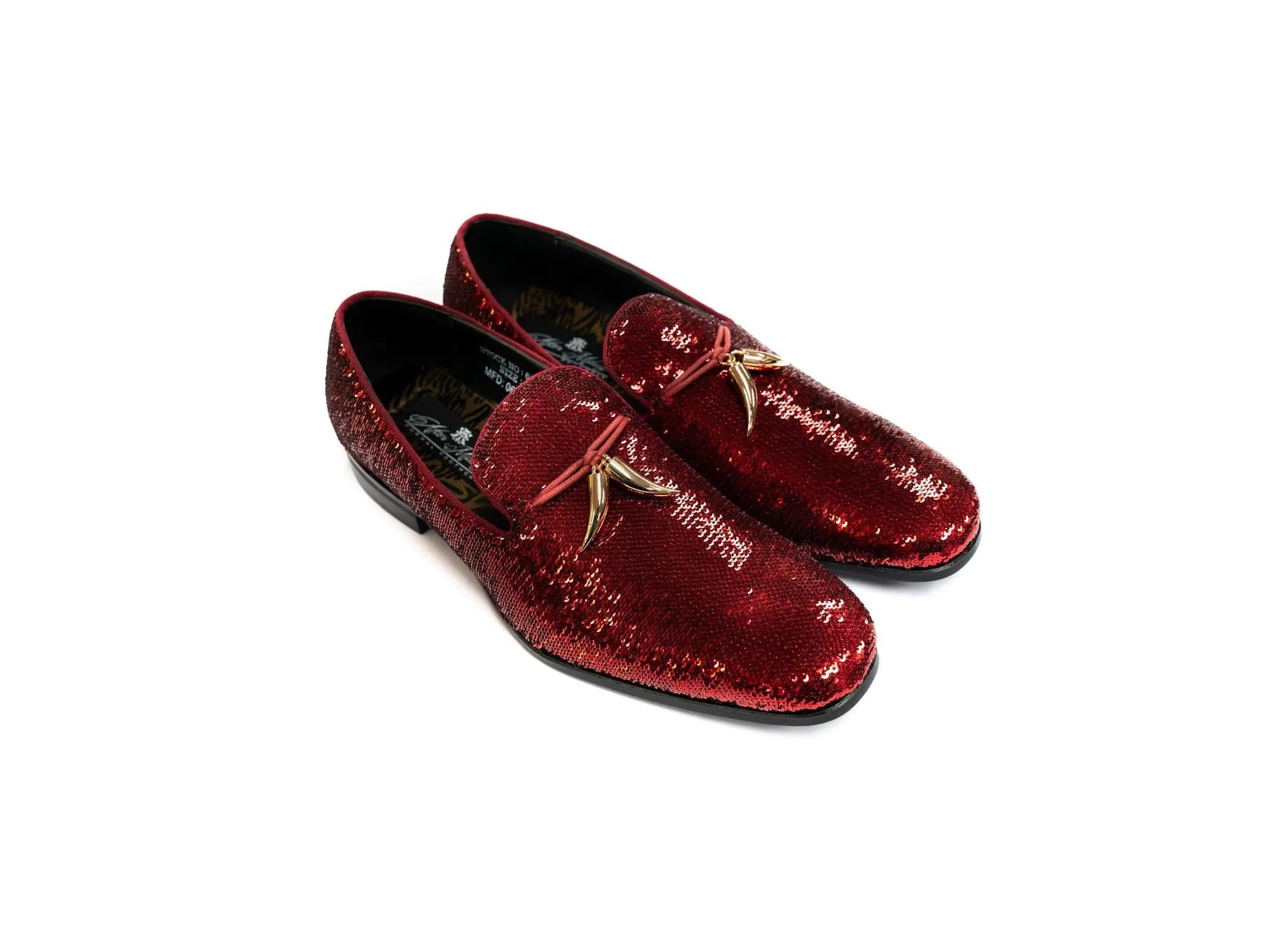 After Midnight Tassel Sequin Formal Loafer in Red