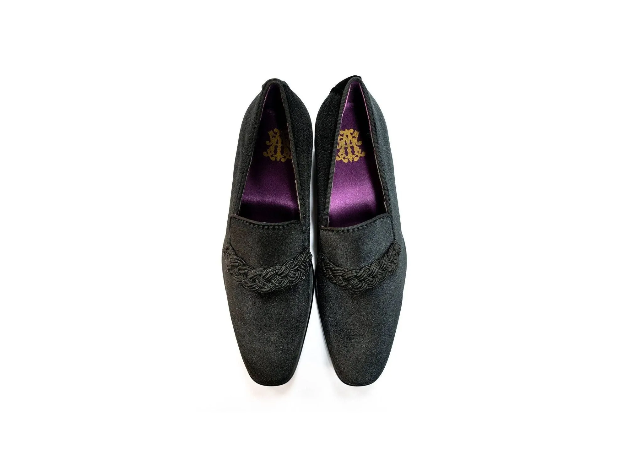 After Midnight Velour with Braid Formal Loafer in Black