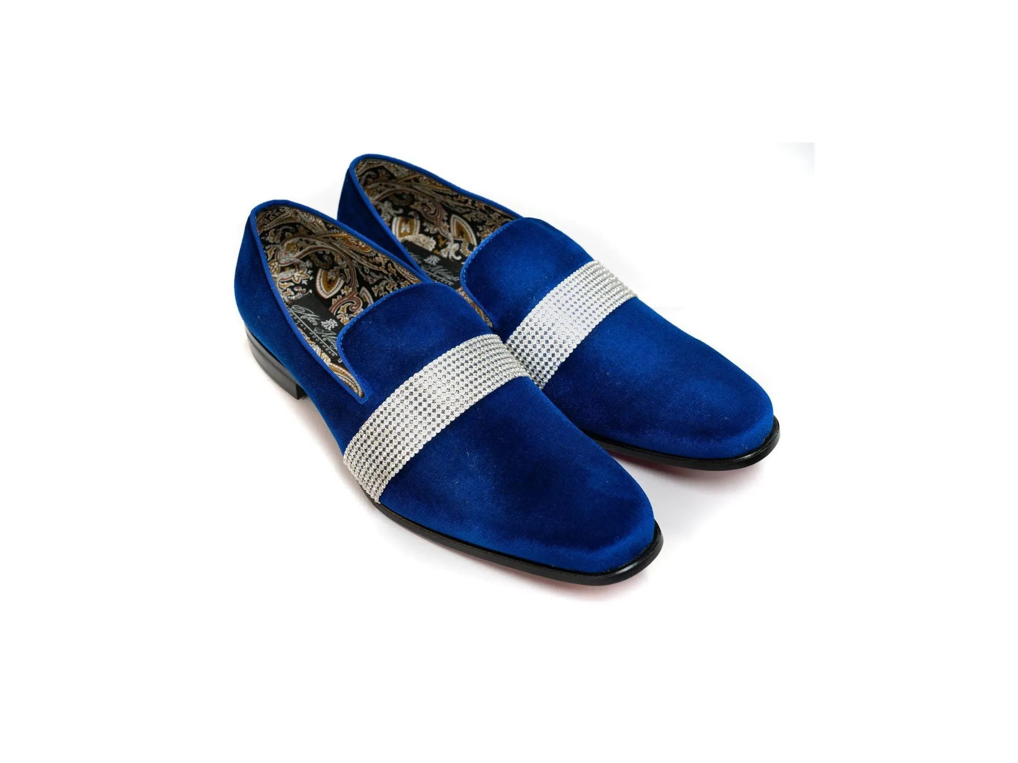 After Midnight Velour with Diamond Band Formal Loafer in Royal Blue