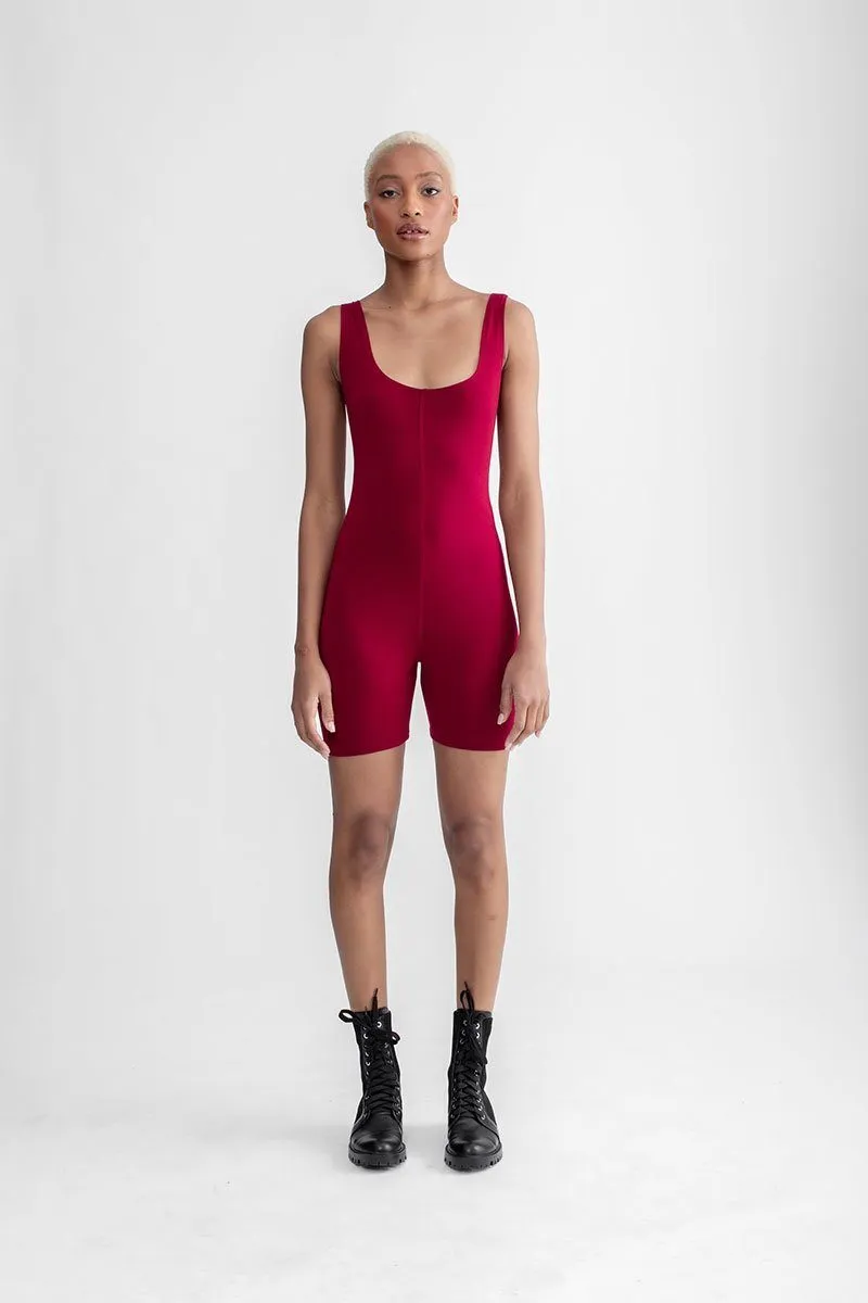 Biker Short Romper Raspberry