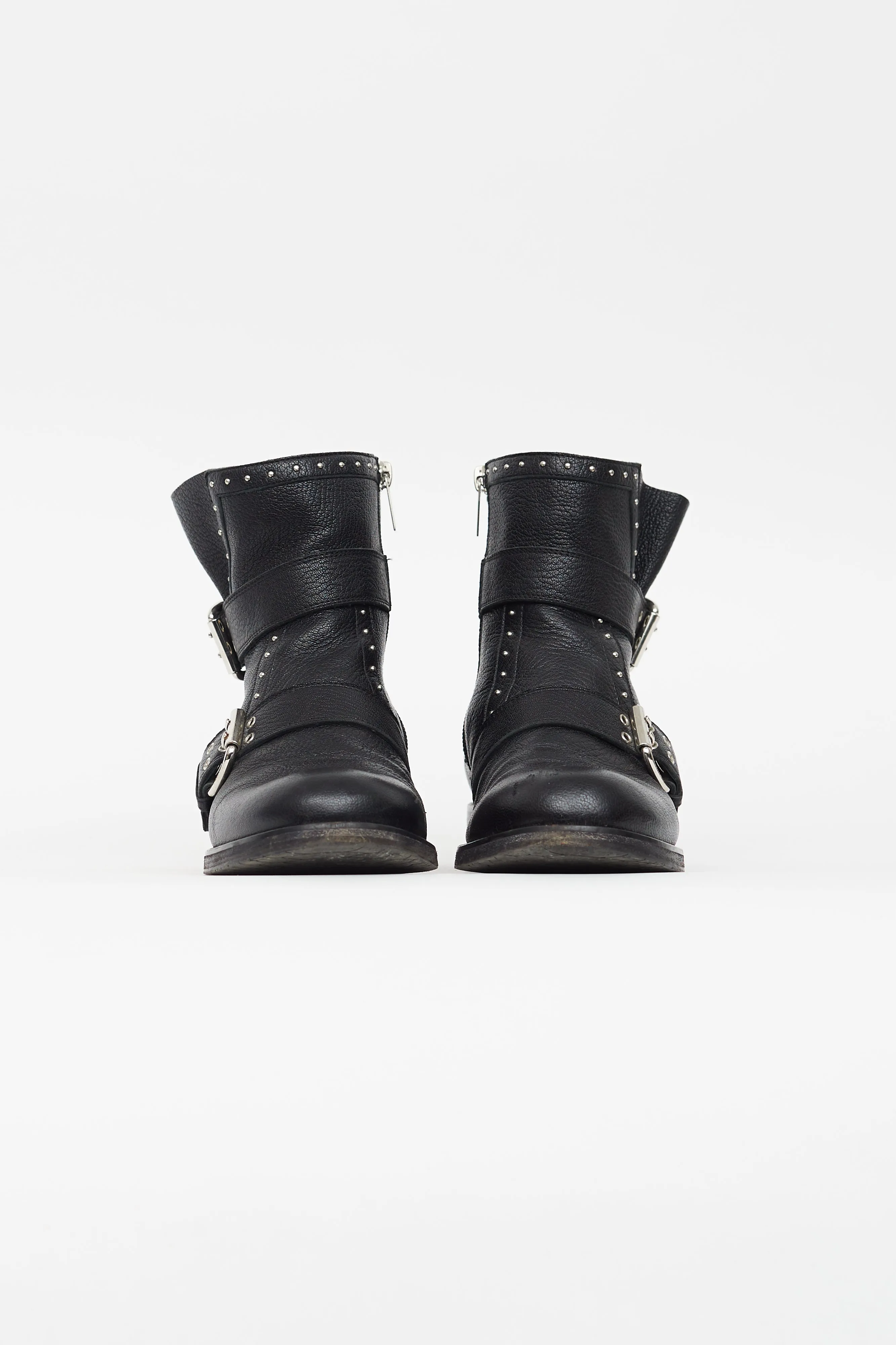 Black Leather Blyss Biker Ankle Boot