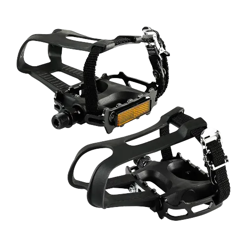 BV MTB Bicycle Pedals Set 9/16 Inch with Toe Cage - Pair | BV-PD1-PLUS