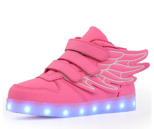 Children's shoes led light shoes children's wings light shoes usb charging colorful luminous shoes casual light shoes