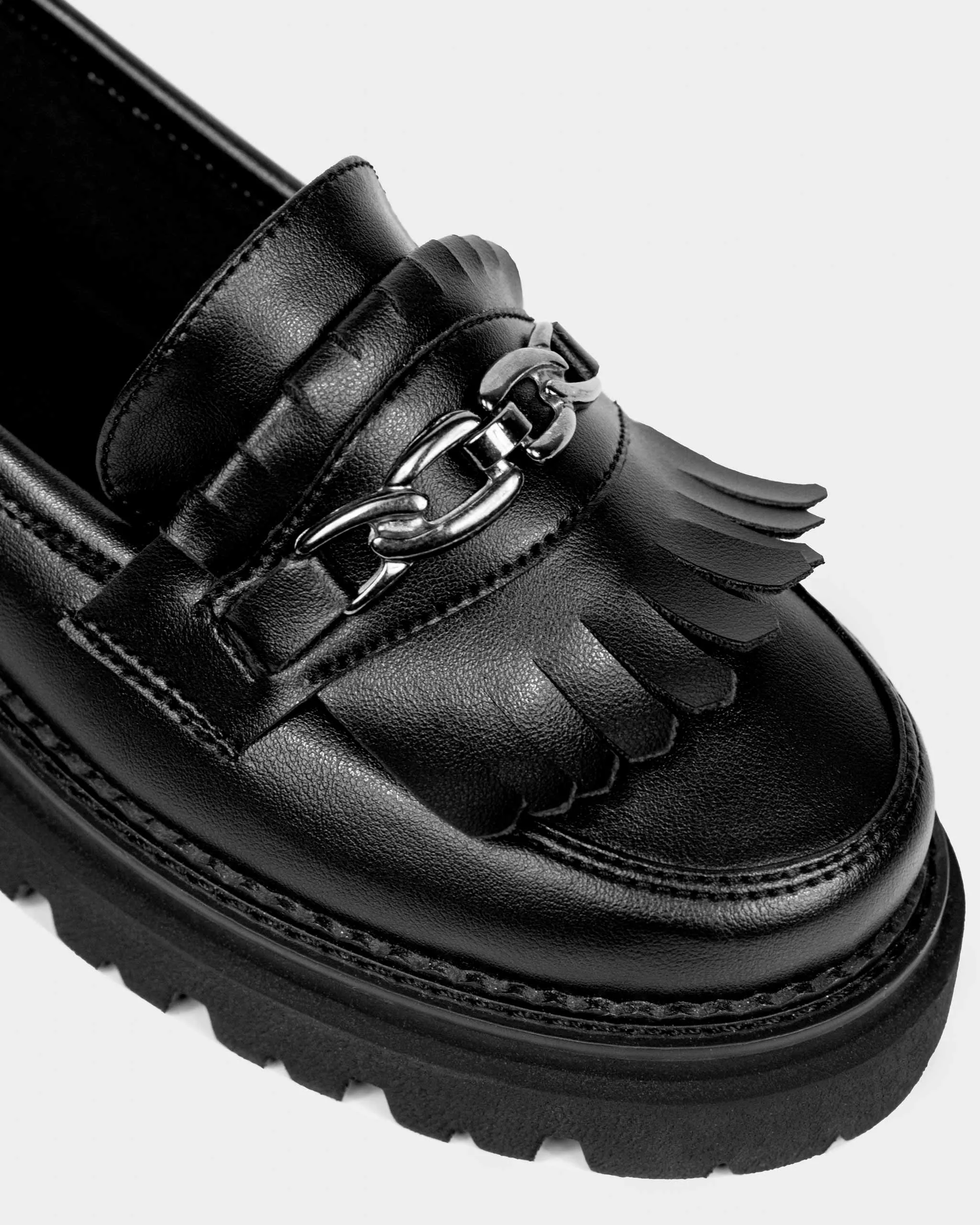 Chunky Loafers Black Grape Leather Loafers