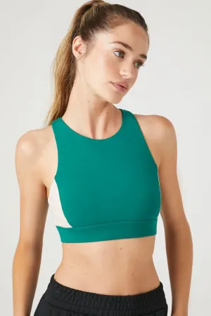 Colorblock Cutout Racerback Sports Bra