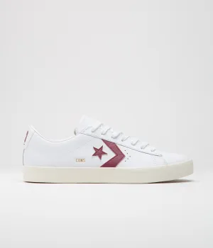 Converse PL Vulc Pro Ox Shoes - White / Deep Bordeaux / Egret