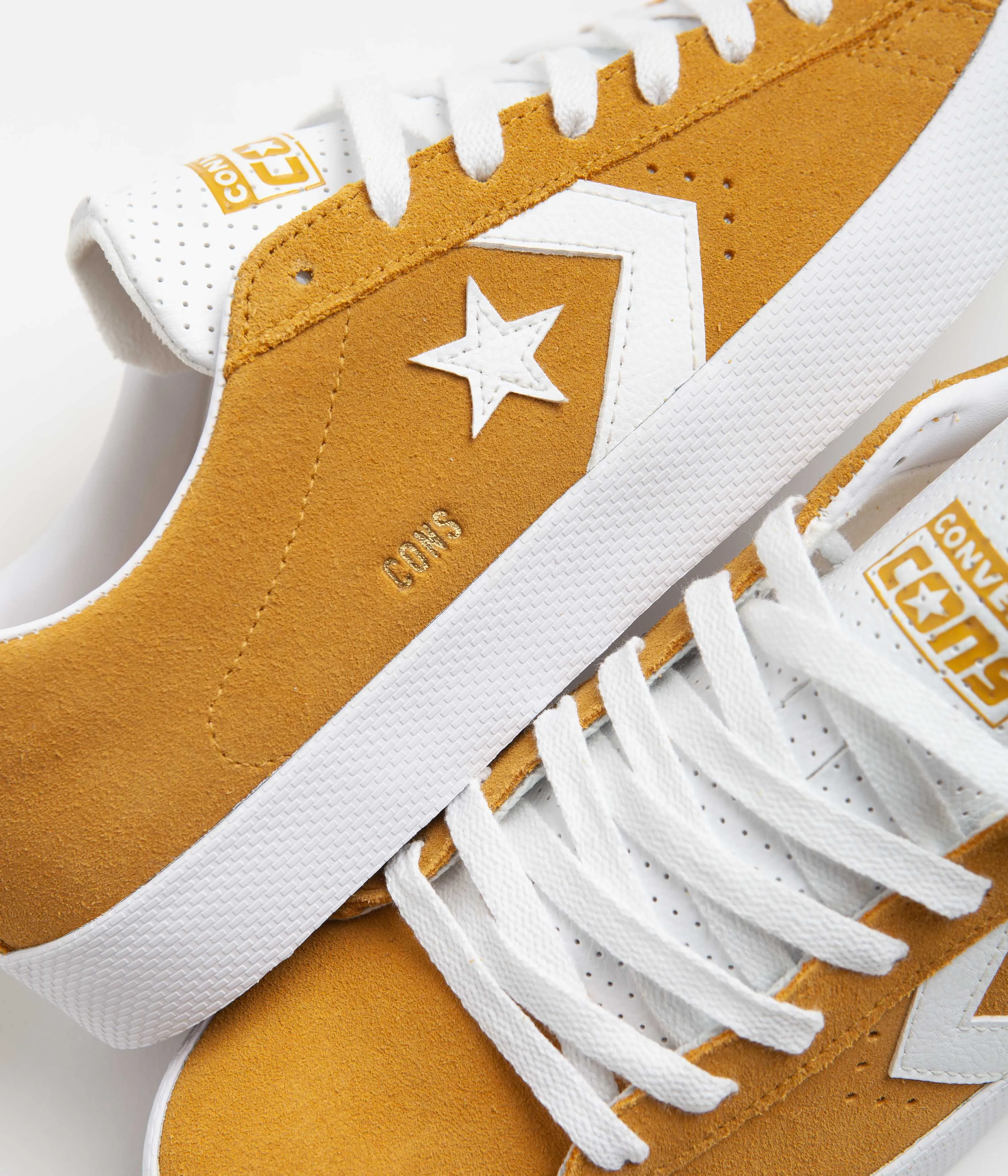 Converse Pro Leather Summer Ox Shoes - Golden Sundial / White / White