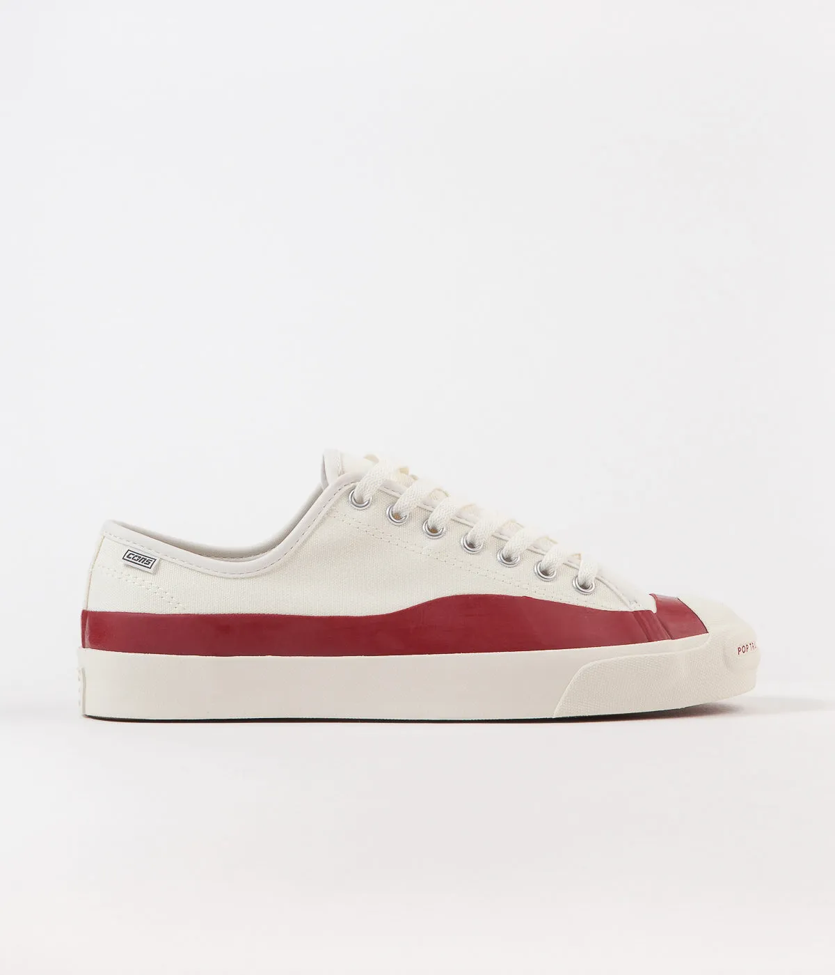 Converse x Pop Trading Company JP Pro Ox Shoes - Egret / Red Dahlia