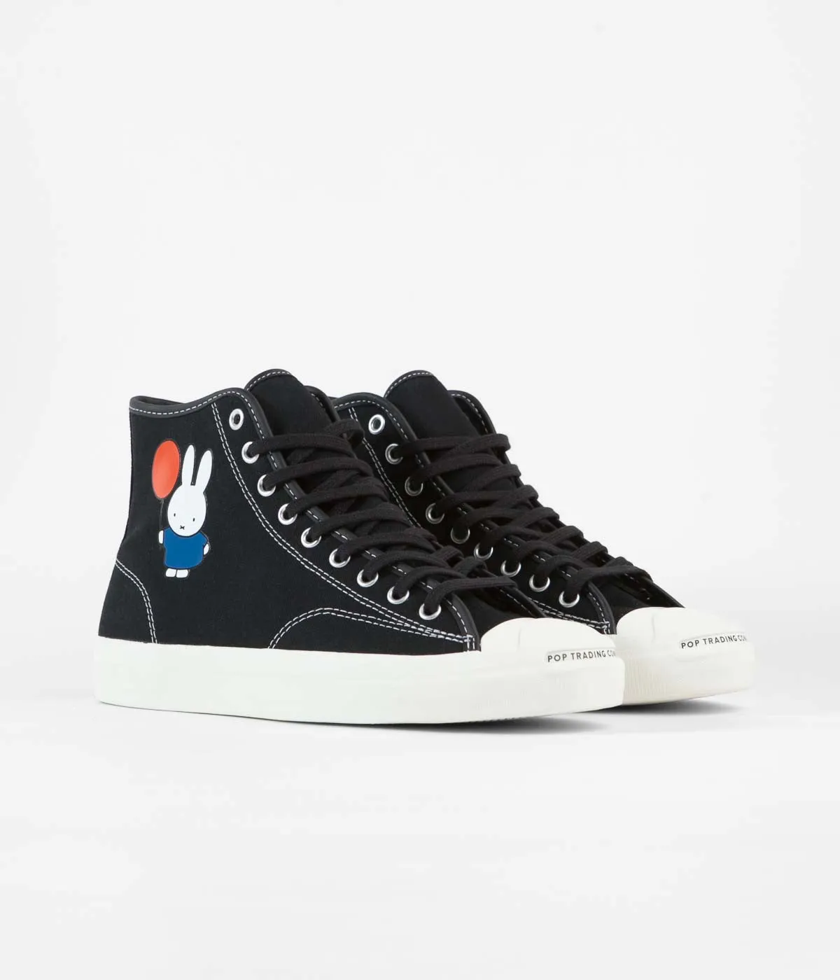 Converse x Pop Trading Company x Miffy JP Pro Hi Shoes - Black / Egret / Egret