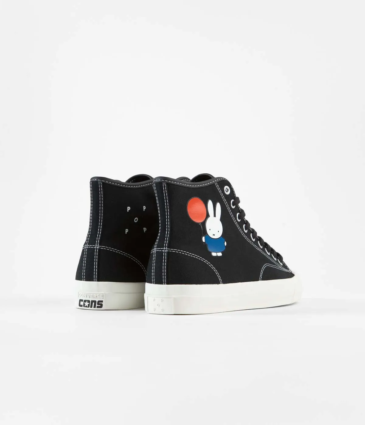 Converse x Pop Trading Company x Miffy JP Pro Hi Shoes - Black / Egret / Egret