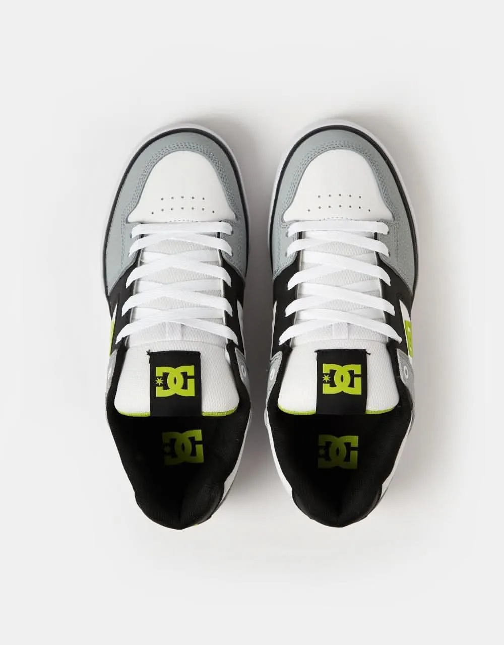 DC Pure Skate Shoes - White/Lime