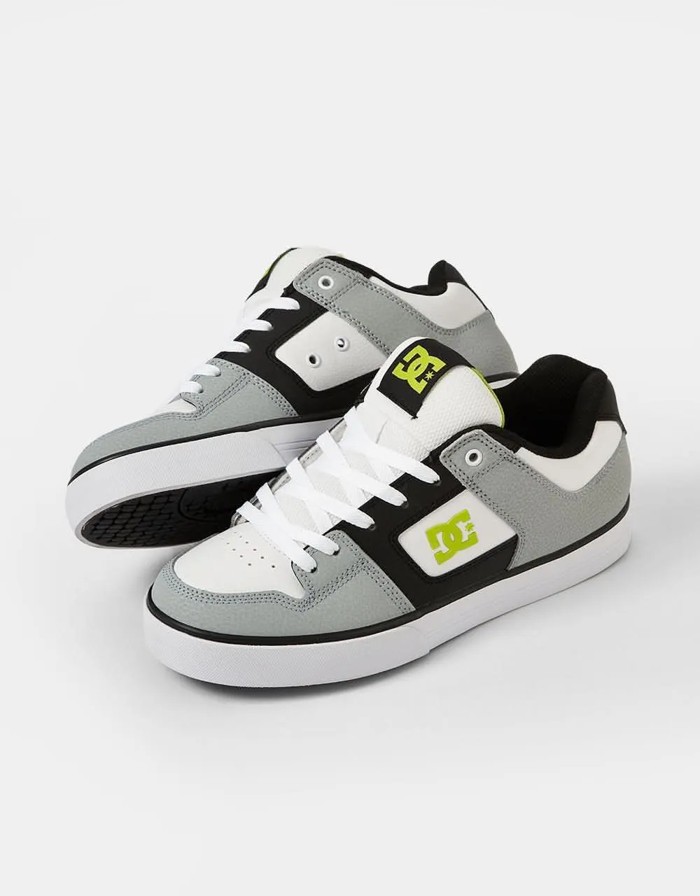 DC Pure Skate Shoes - White/Lime