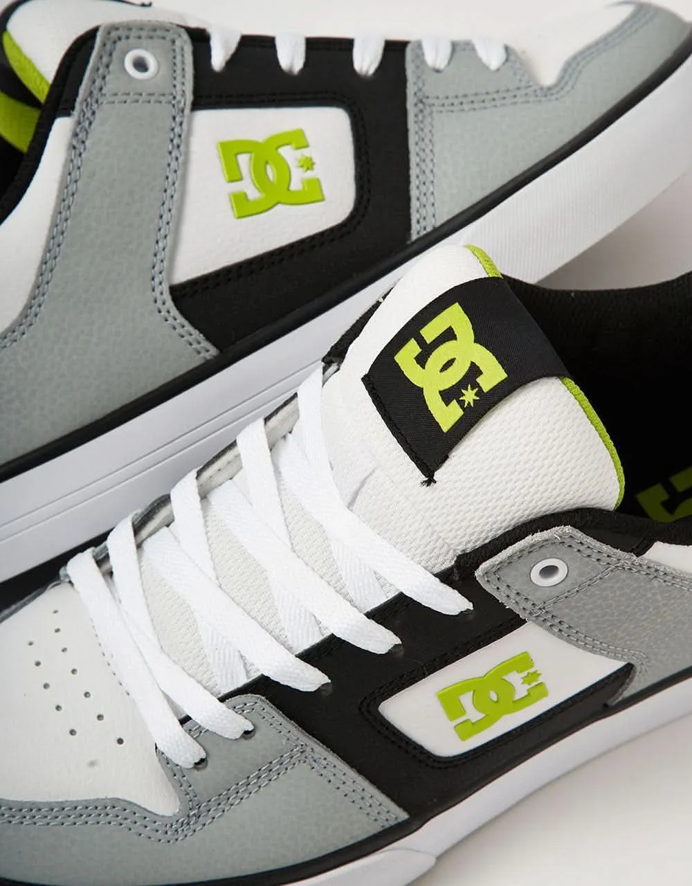 DC Pure Skate Shoes - White/Lime