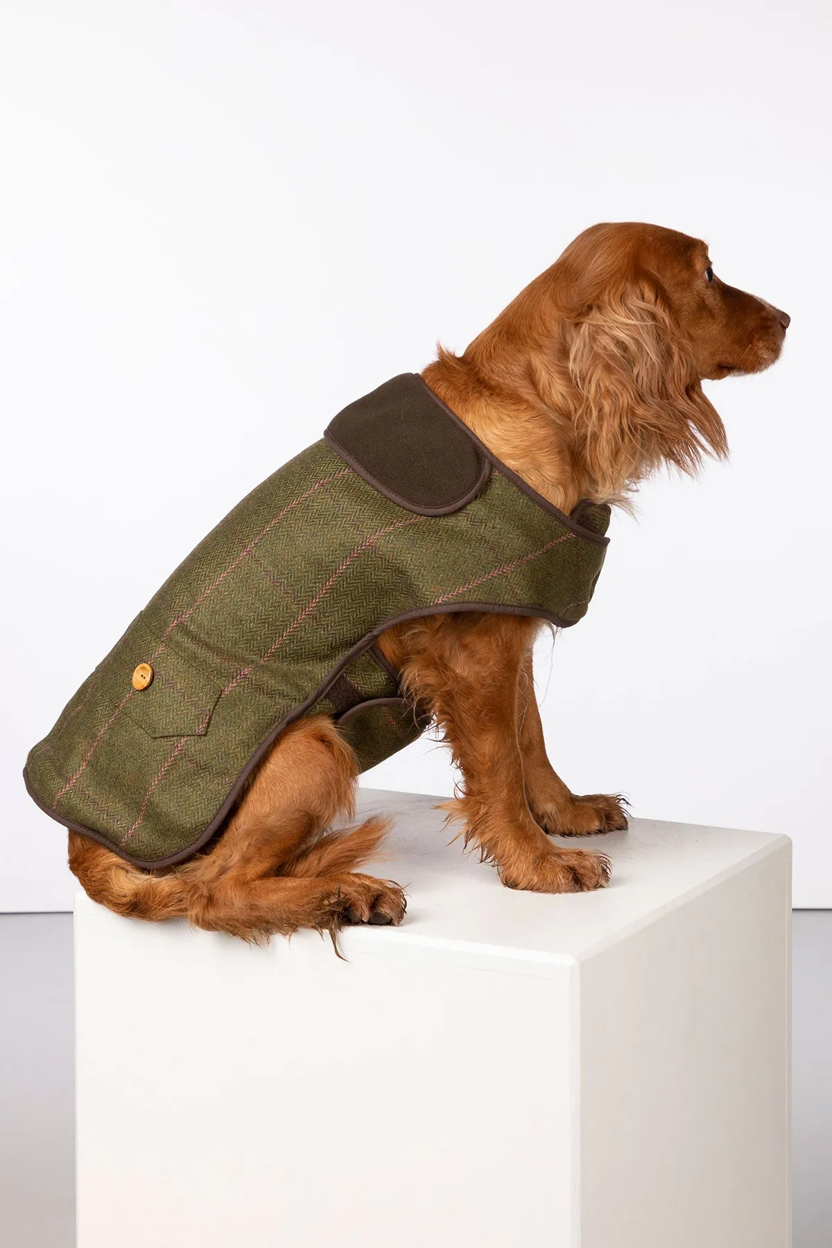 Fleece Lined Tweed Dog Coat