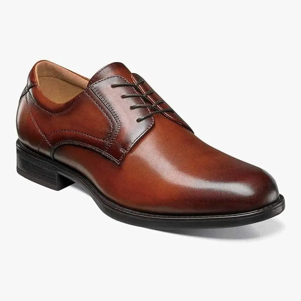 Florsheim Mens Midtown Cognac Brown Oxford Leather Dress Shoes