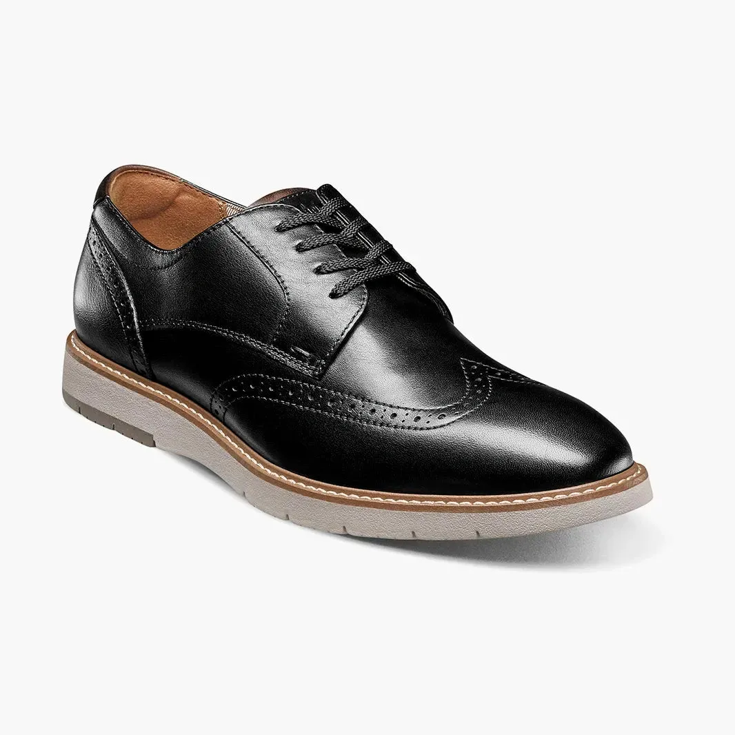 Florsheim Vibe Men's Black Leather Lace Up Wingtip Oxford Dress Shoes