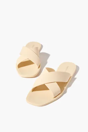 Forever 21 Cross Toe Sandals, Nude