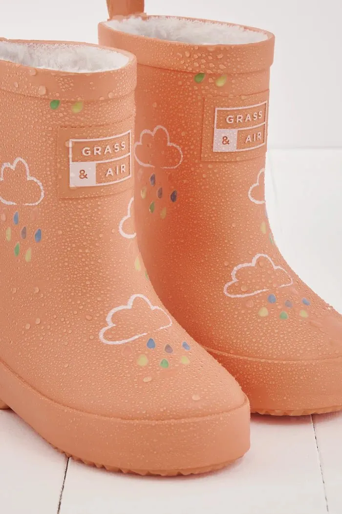 Grass & Air: Volcanic Orange Colour-Changing Kids Wellies