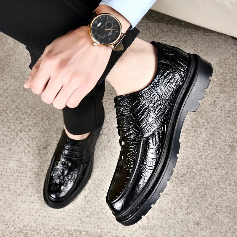 Hnzxzm Crocodile Shoes Men Wedding Dress Leather Shoes Men Italiano Oxford Shoes Men Business Suit Office 2024