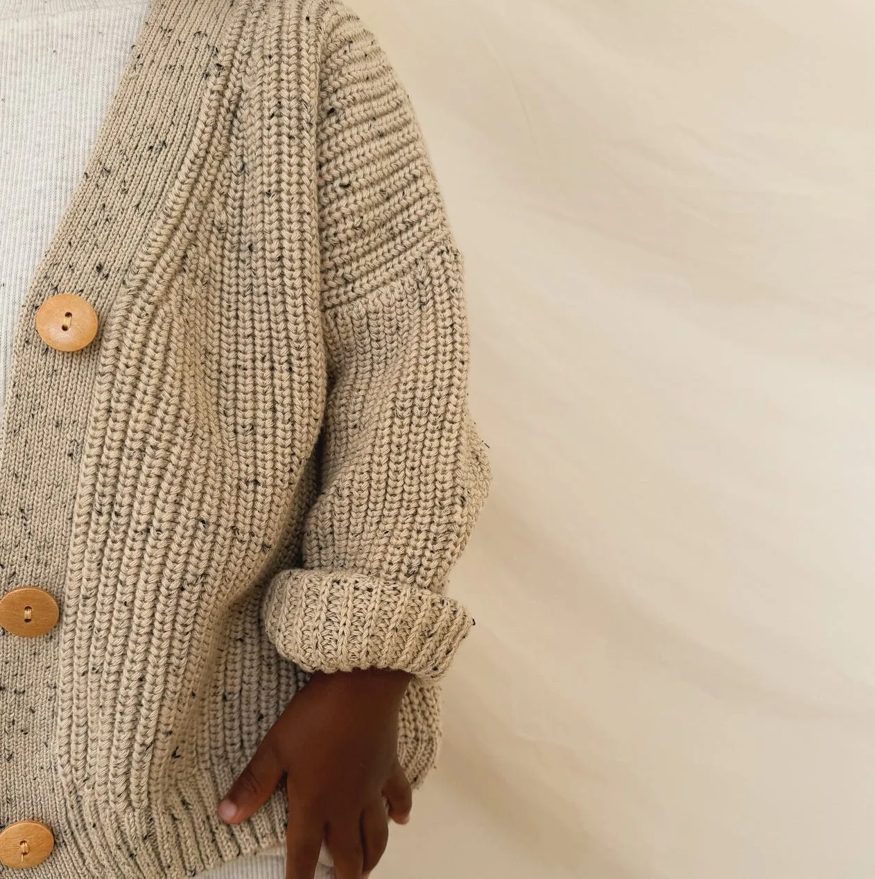 Hunter   Rose: Avery Kids Cardigan - Oat Flecked