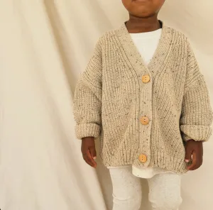 Hunter   Rose: Avery Kids Cardigan - Oat Flecked