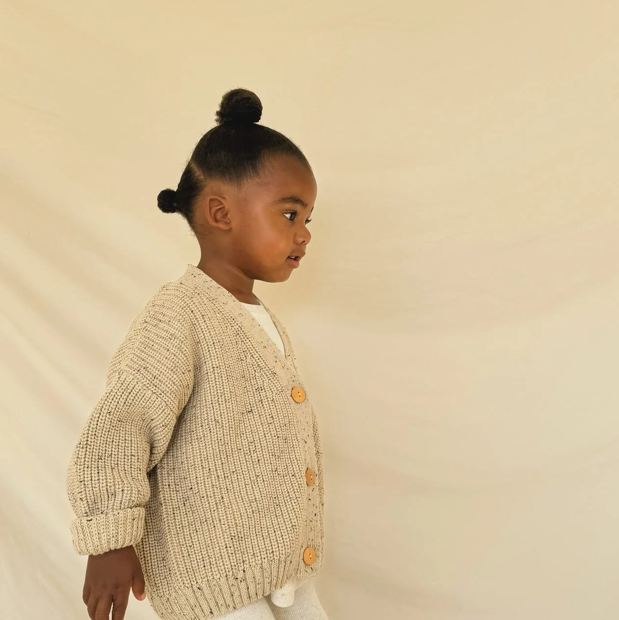 Hunter   Rose: Avery Kids Cardigan - Oat Flecked