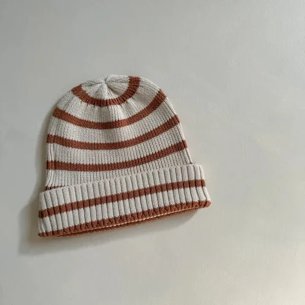 Hunter   Rose: Noa Kids Beanie - Cinnamon Stripe