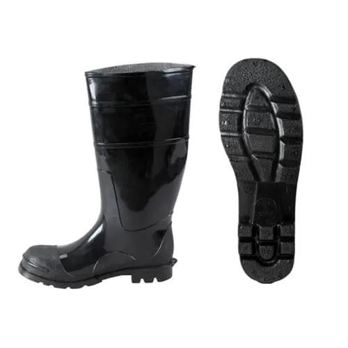 Johnson Wilshire STEEL-10 Black PVC Boots, Size 10 (18821)