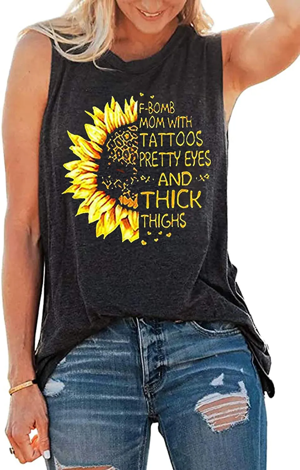 Live by The Sun Love by The Moon Tank Tops Women Funny Sun Moon Graphic T-Shirt Casual Sleeveless Beach Shirt Tank