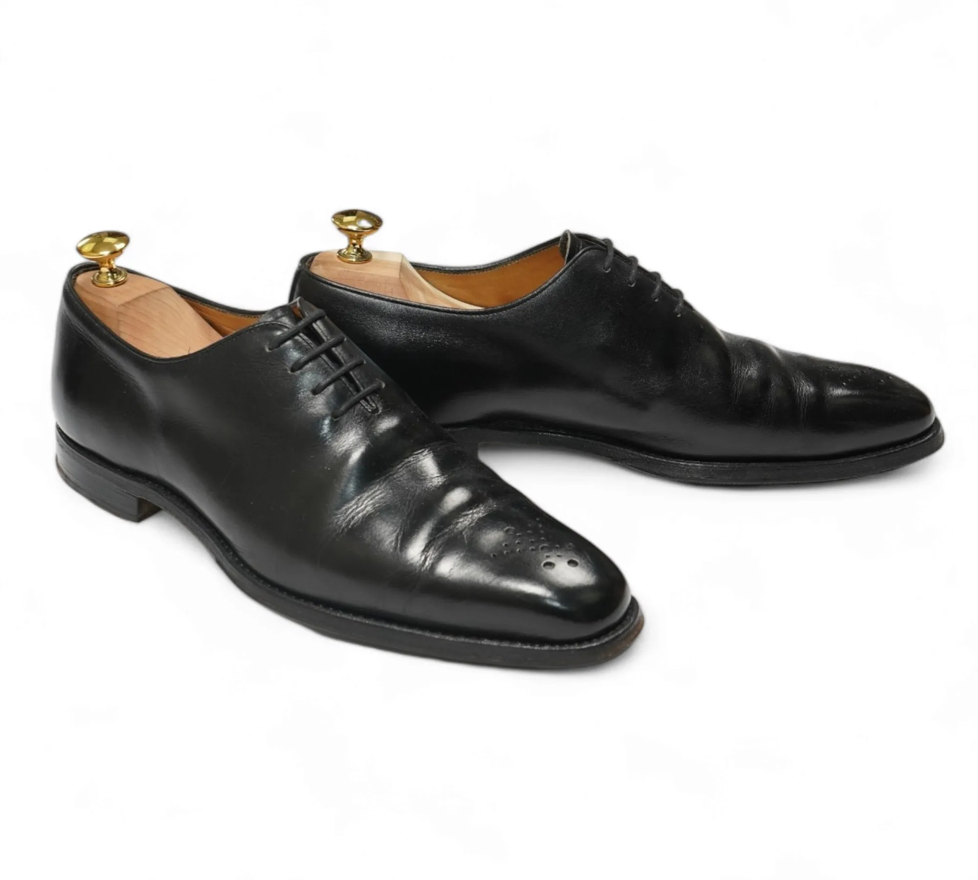 LodinG -  Black Whole-Cut Leather Oxfords UK 8/EU 42