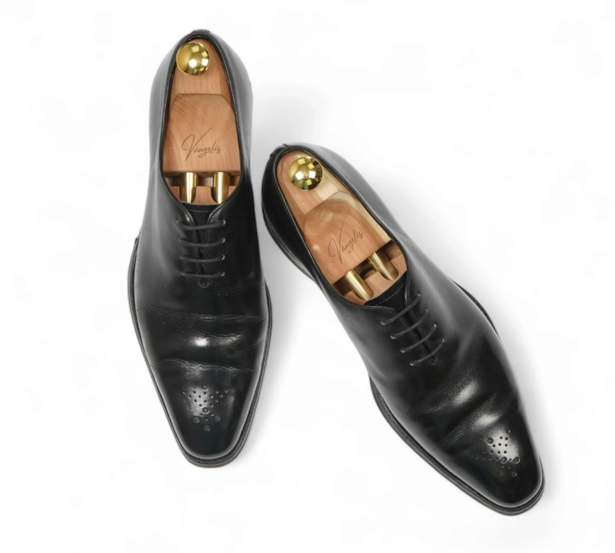 LodinG -  Black Whole-Cut Leather Oxfords UK 8/EU 42