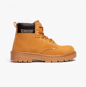 M958N Mens Leather Safety Boots Honey