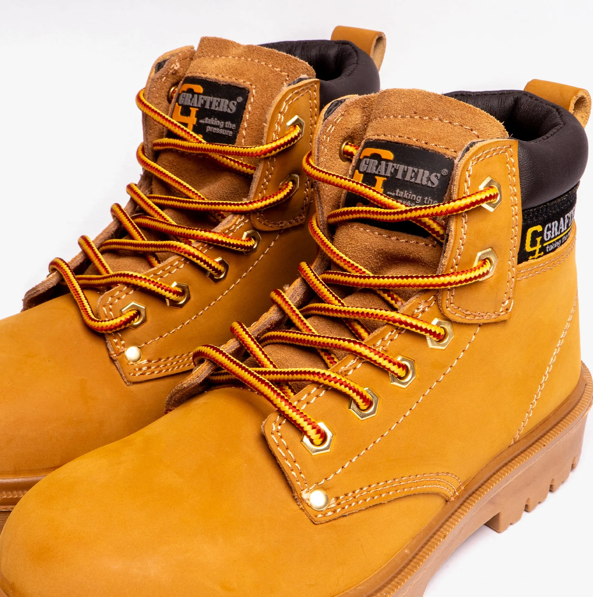 M958N Mens Leather Safety Boots Honey