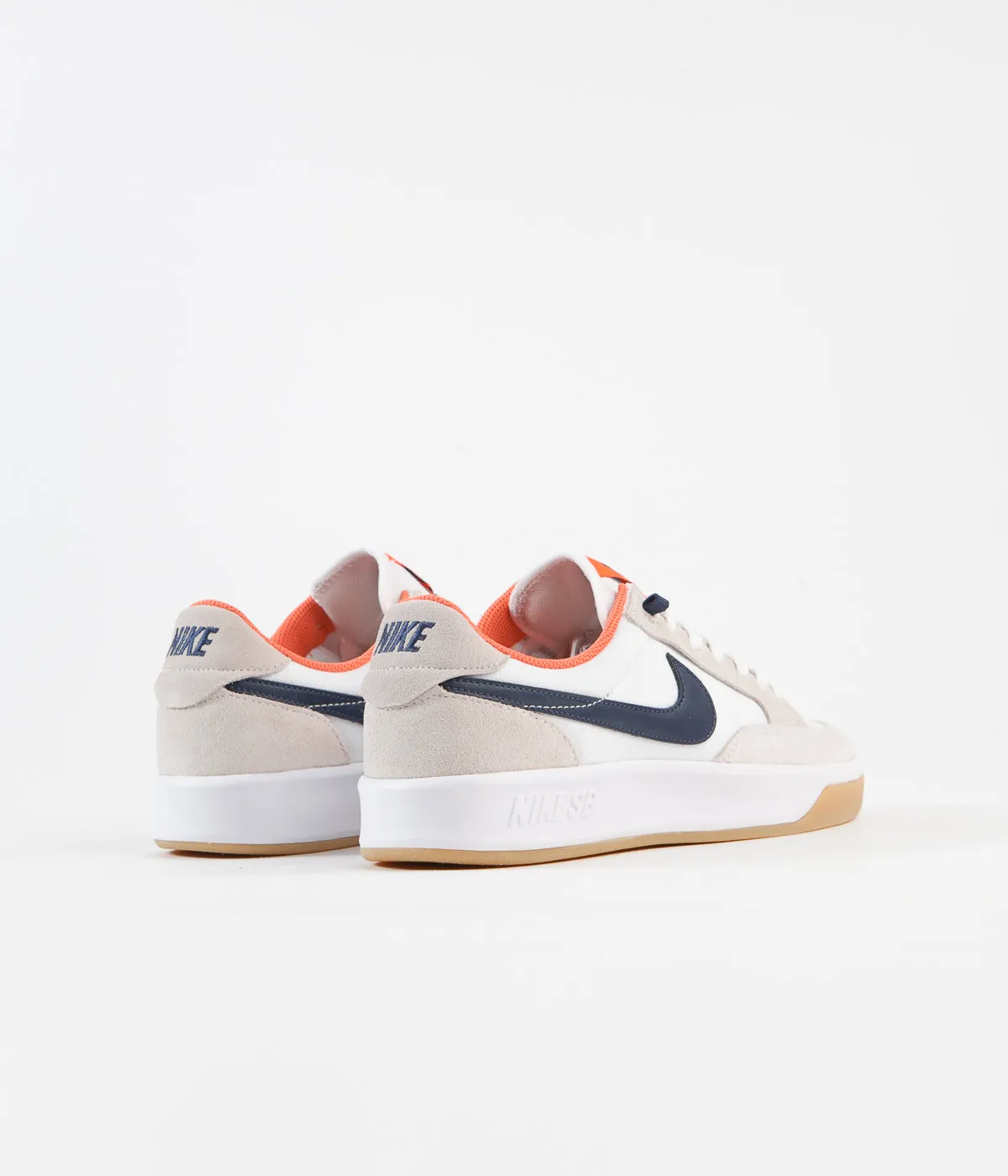 Nike SB Adversary Premium Shoes - White / Midnight Navy - Turf Orange