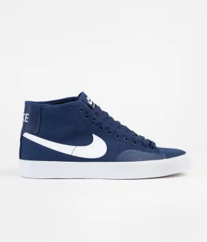 Nike SB Blazer Court Mid Shoes - Navy / White - Navy