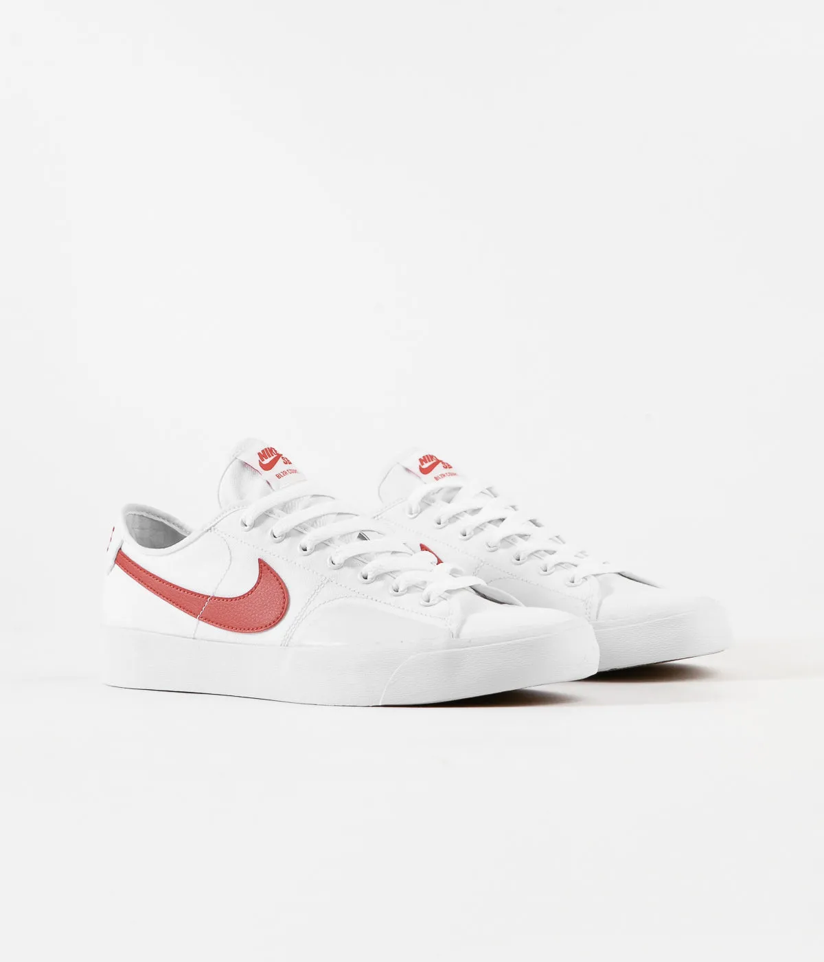 Nike SB Blazer Court Shoes - White / University Red - White - Black