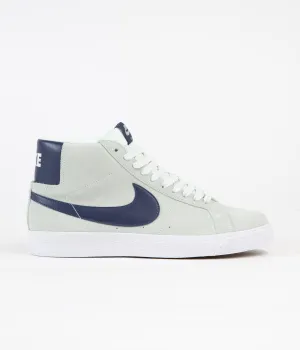 Nike SB Blazer Mid Shoes - Barely Green / Navy - Barely Green - White