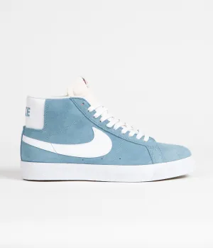 Nike SB Blazer Mid Shoes - Cerulean / White - Cerulean - White