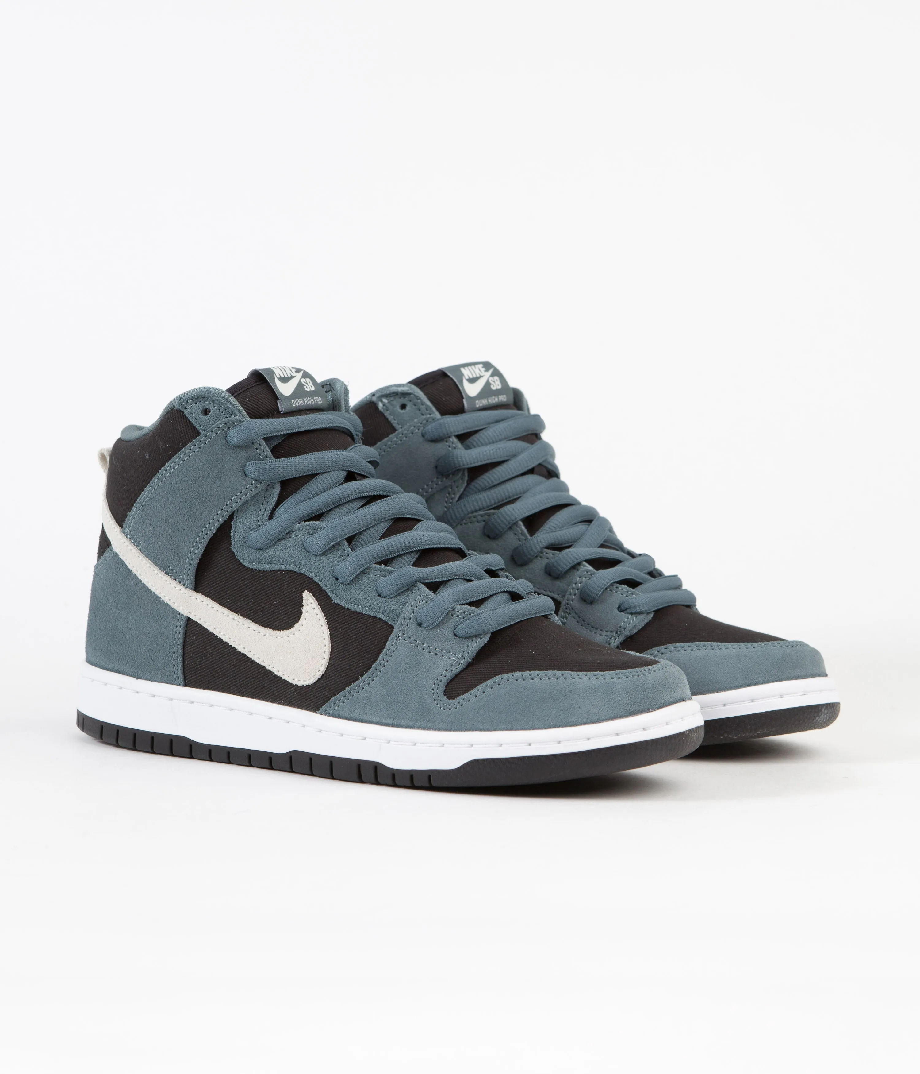 Nike SB Dunk High Pro Shoes - Mineral Slate / Sail - Black - White