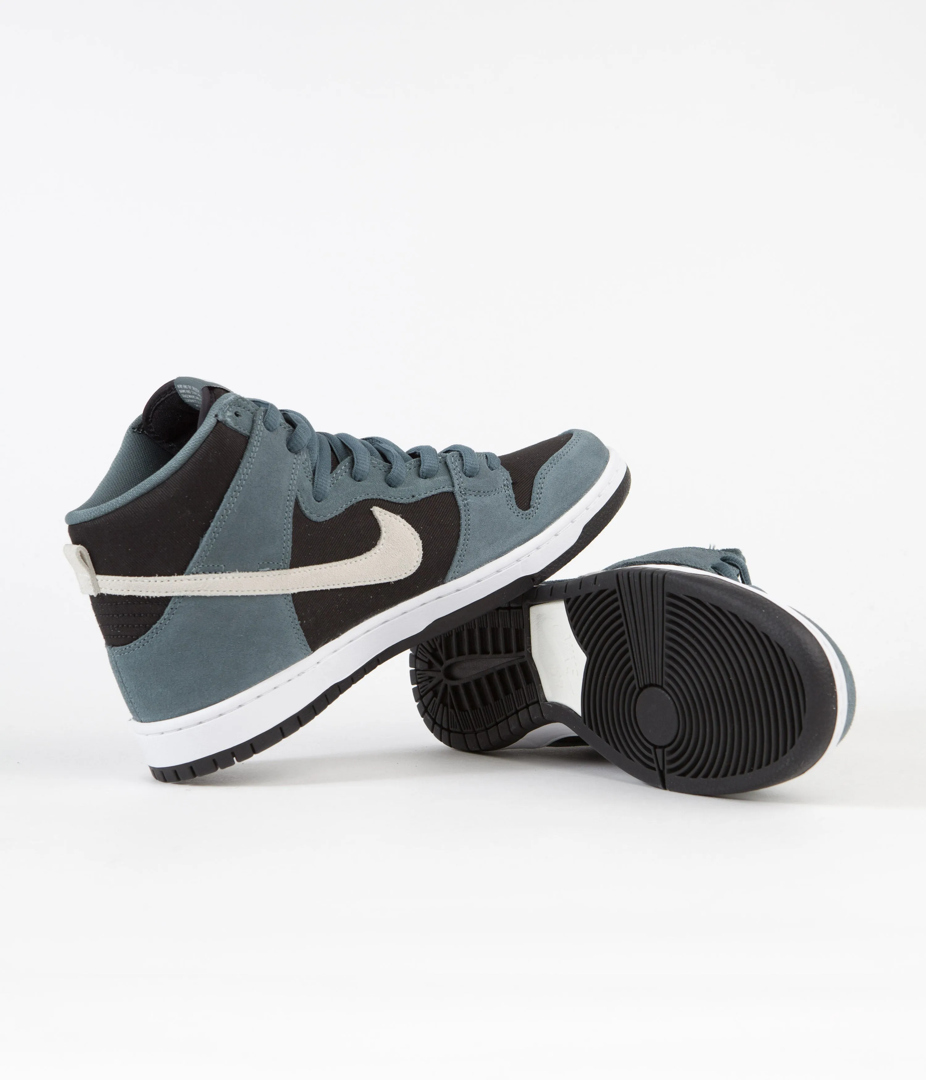 Nike SB Dunk High Pro Shoes - Mineral Slate / Sail - Black - White