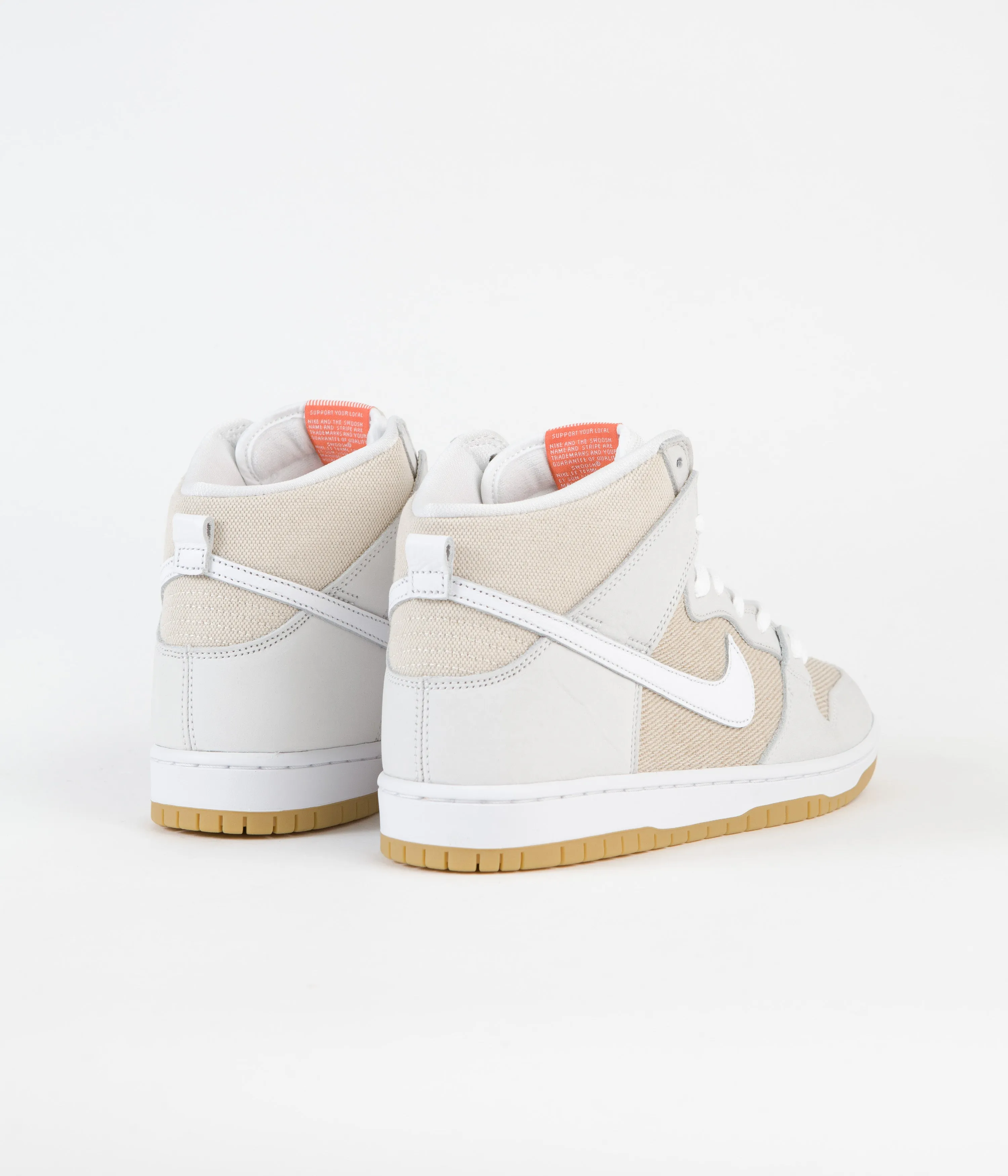 Nike SB Orange Label Dunk High Pro Shoes - Natural / White - Natural - Natural