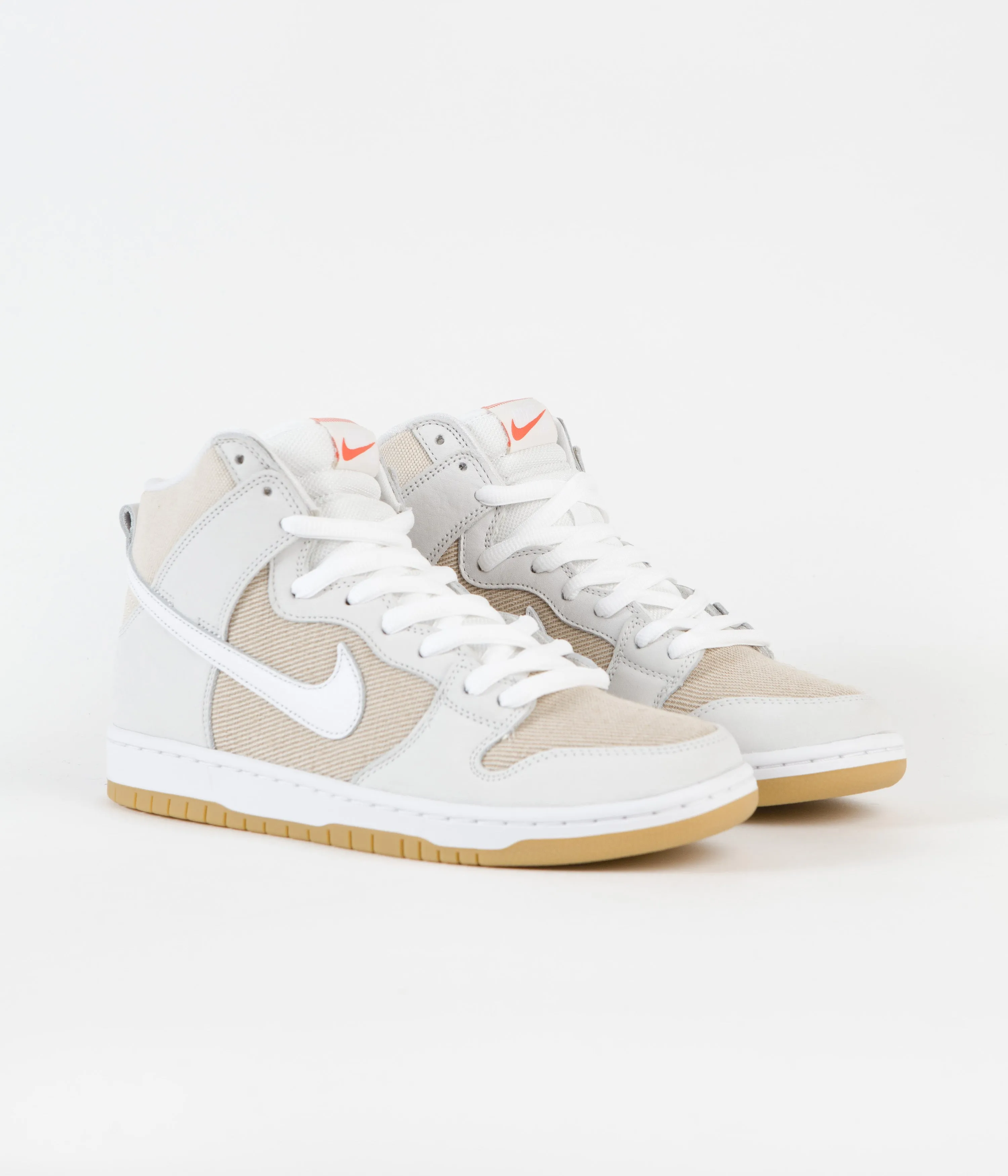 Nike SB Orange Label Dunk High Pro Shoes - Natural / White - Natural - Natural