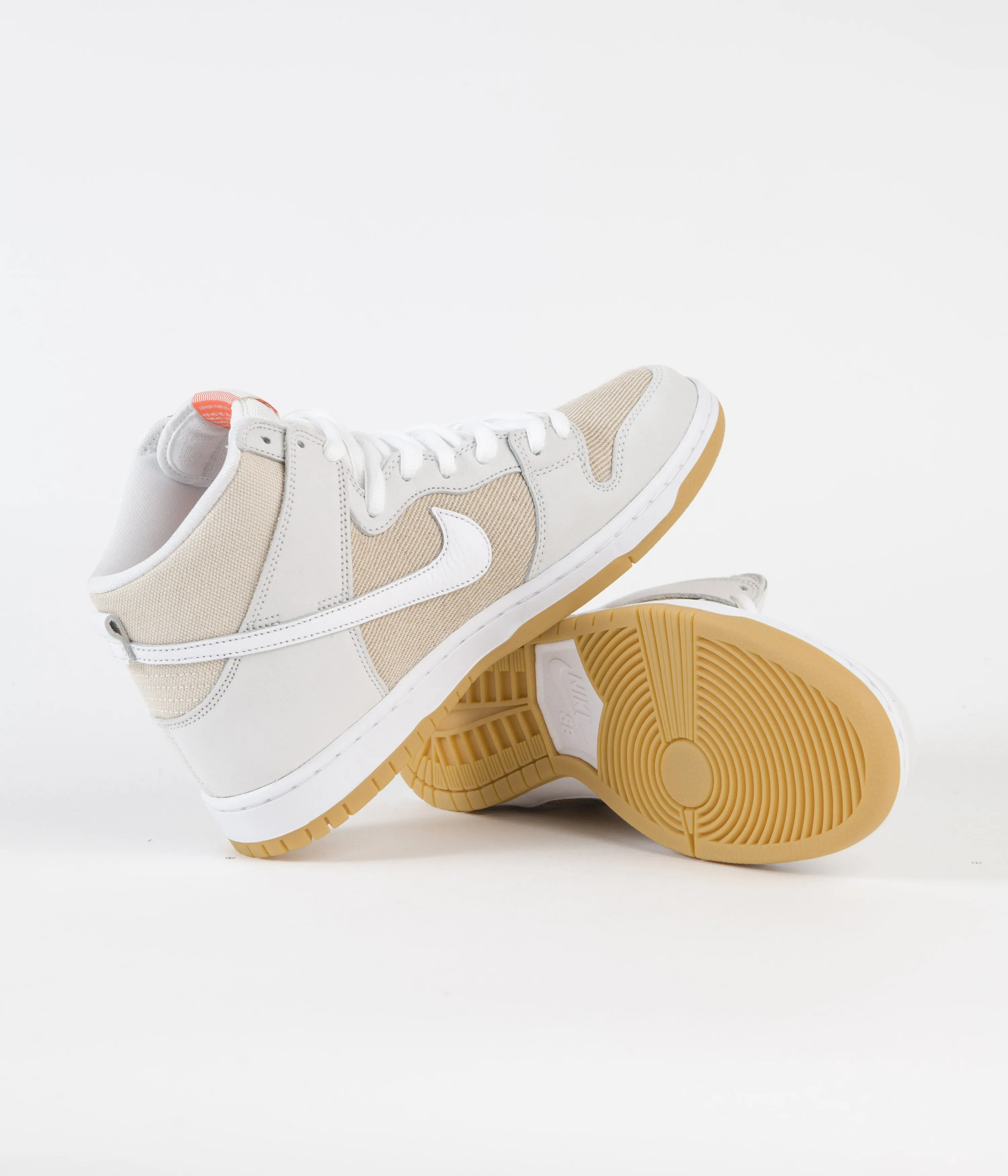 Nike SB Orange Label Dunk High Pro Shoes - Natural / White - Natural - Natural