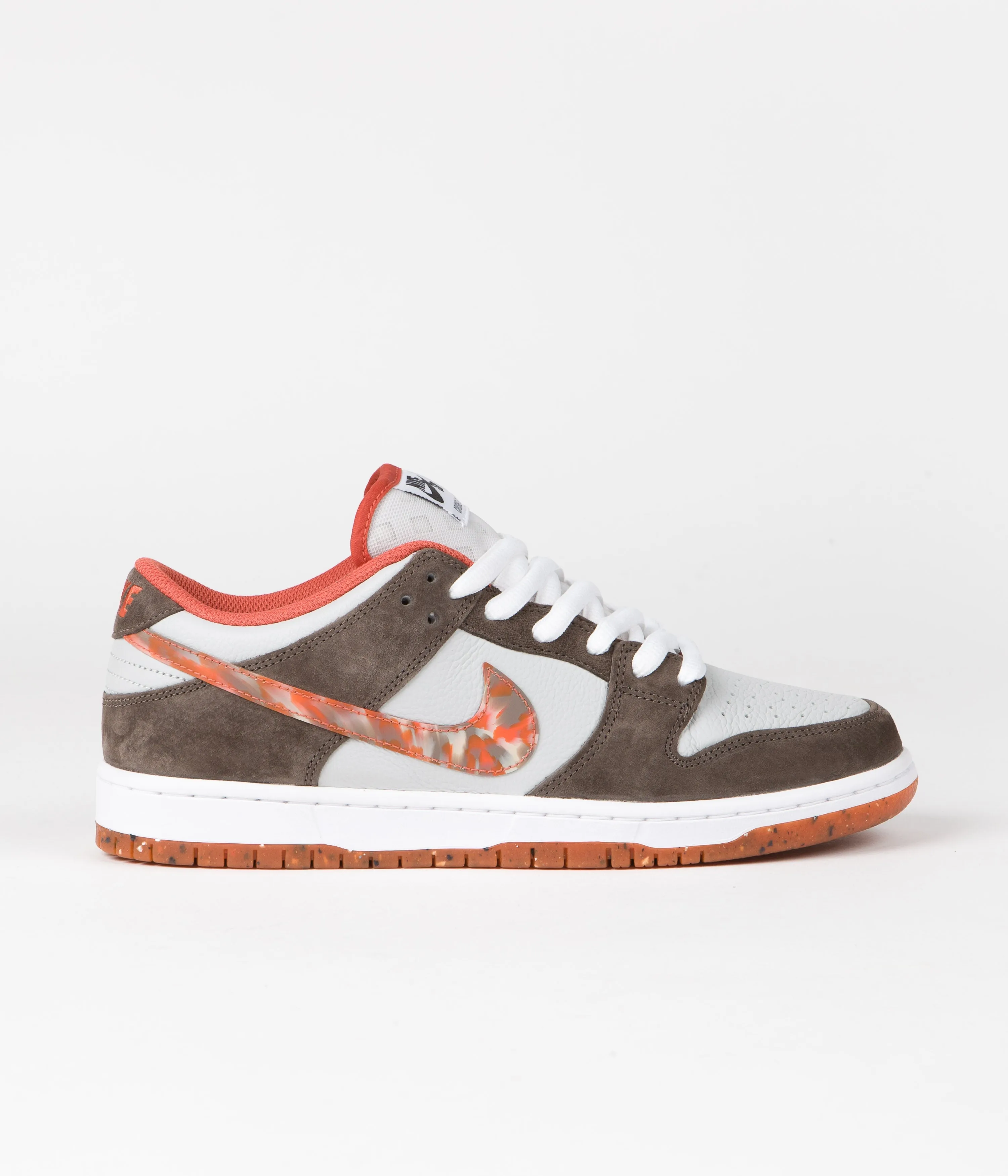 Nike SB x Crushed DC Dunk Low Pro Shoes - Olive Grey / Manta Orange - Rattan