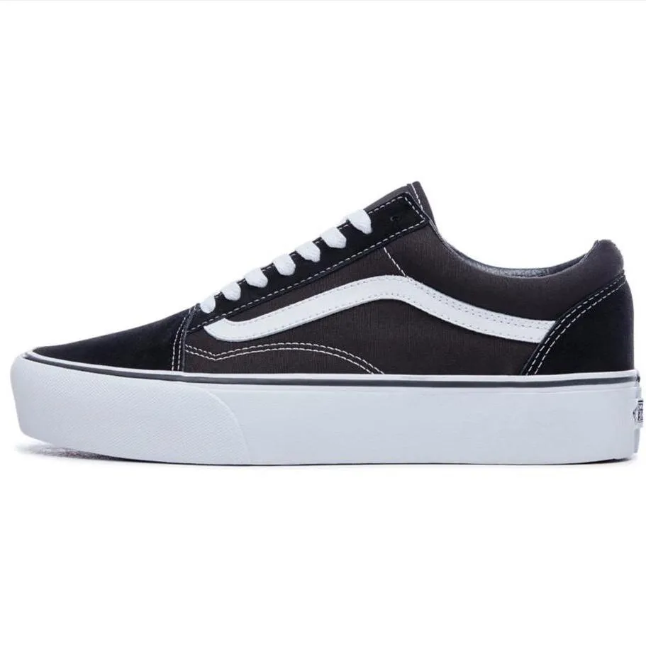 Old Skool Platform - (Suede/Canvas) Black-White