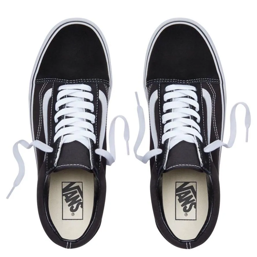 Old Skool Platform - (Suede/Canvas) Black-White