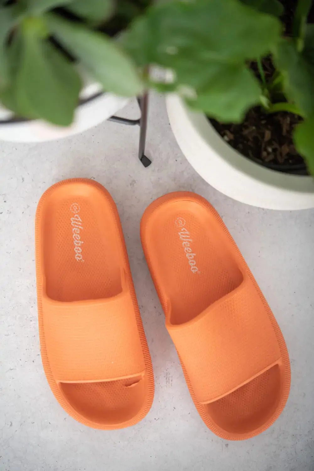 Orange Slide-On Sandals