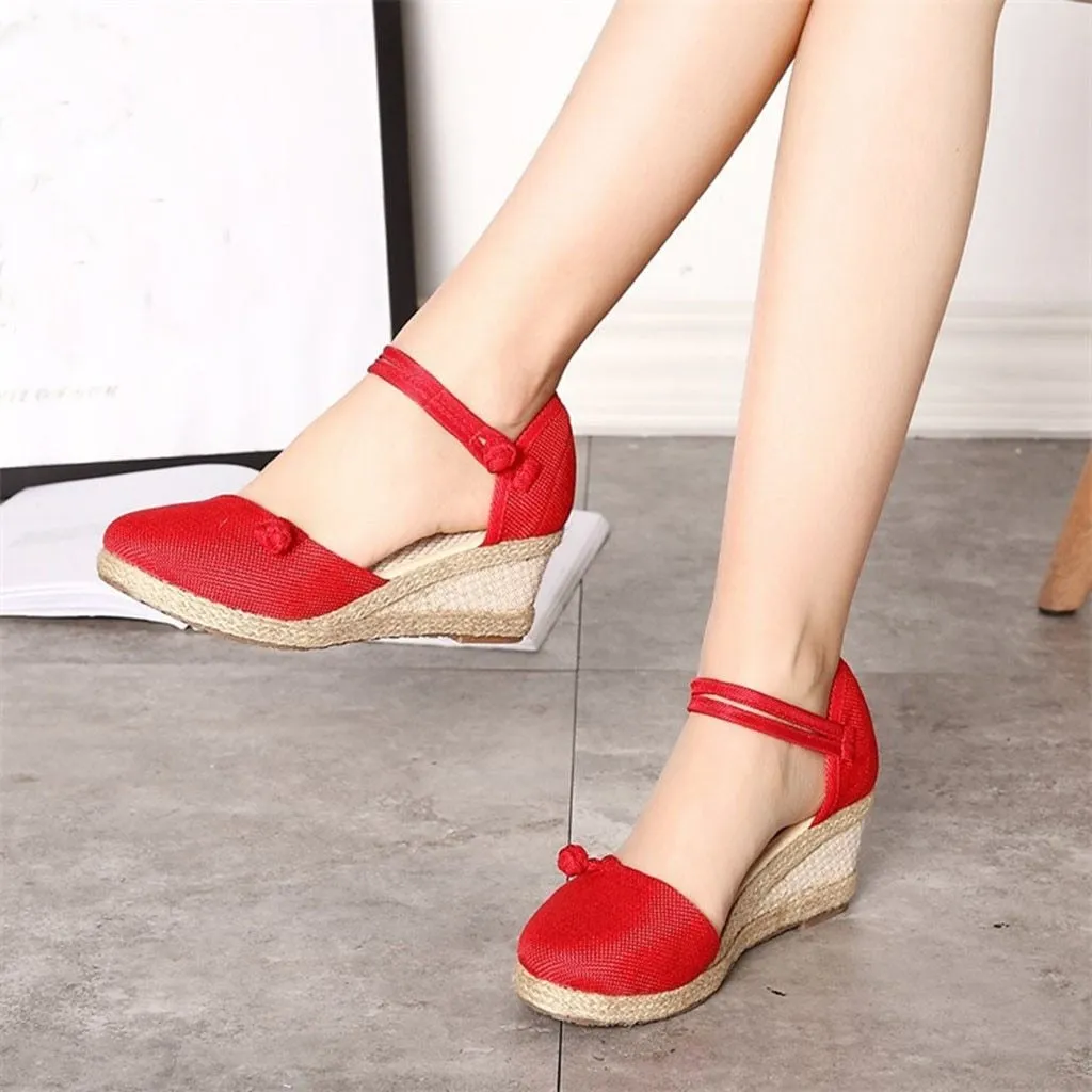 "Dorette" Canvas-Sandalen